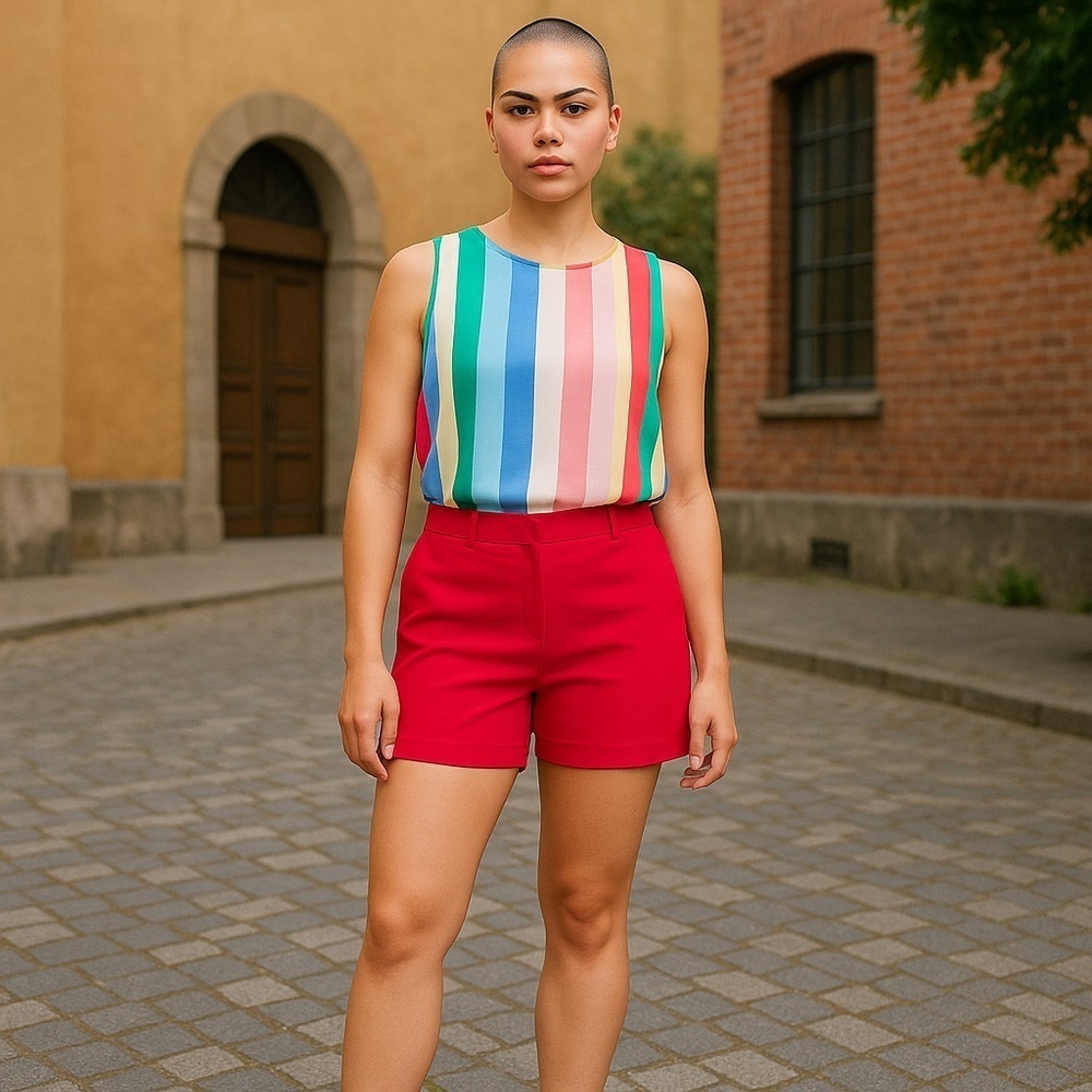 New York & Co. | Hampton 4-inch Short Rose Petal NWT Plus Sizes Available